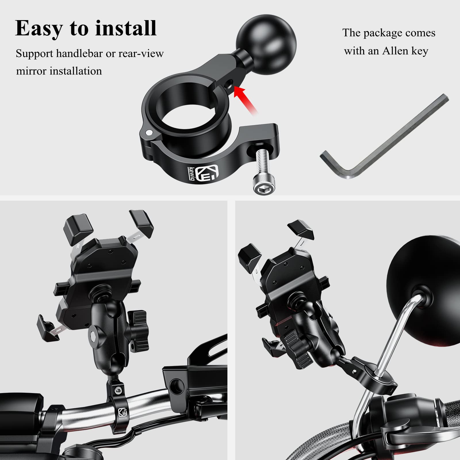 BRCOVAN base installed on bicycle stem showing adaptable fit to various tubes