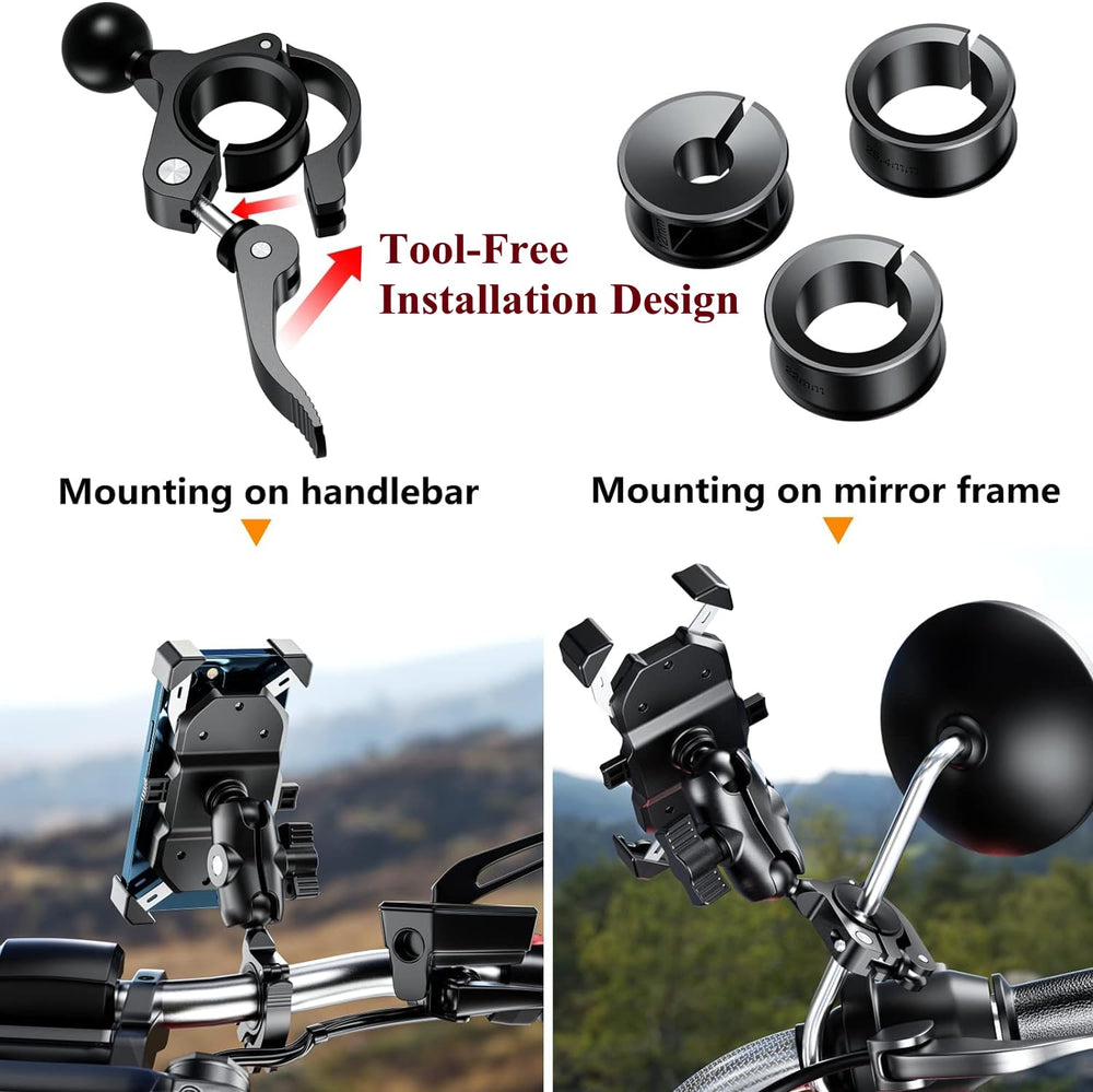 BRCOVAN mounted on motorcycle handlebar illustrating stable accessory placement