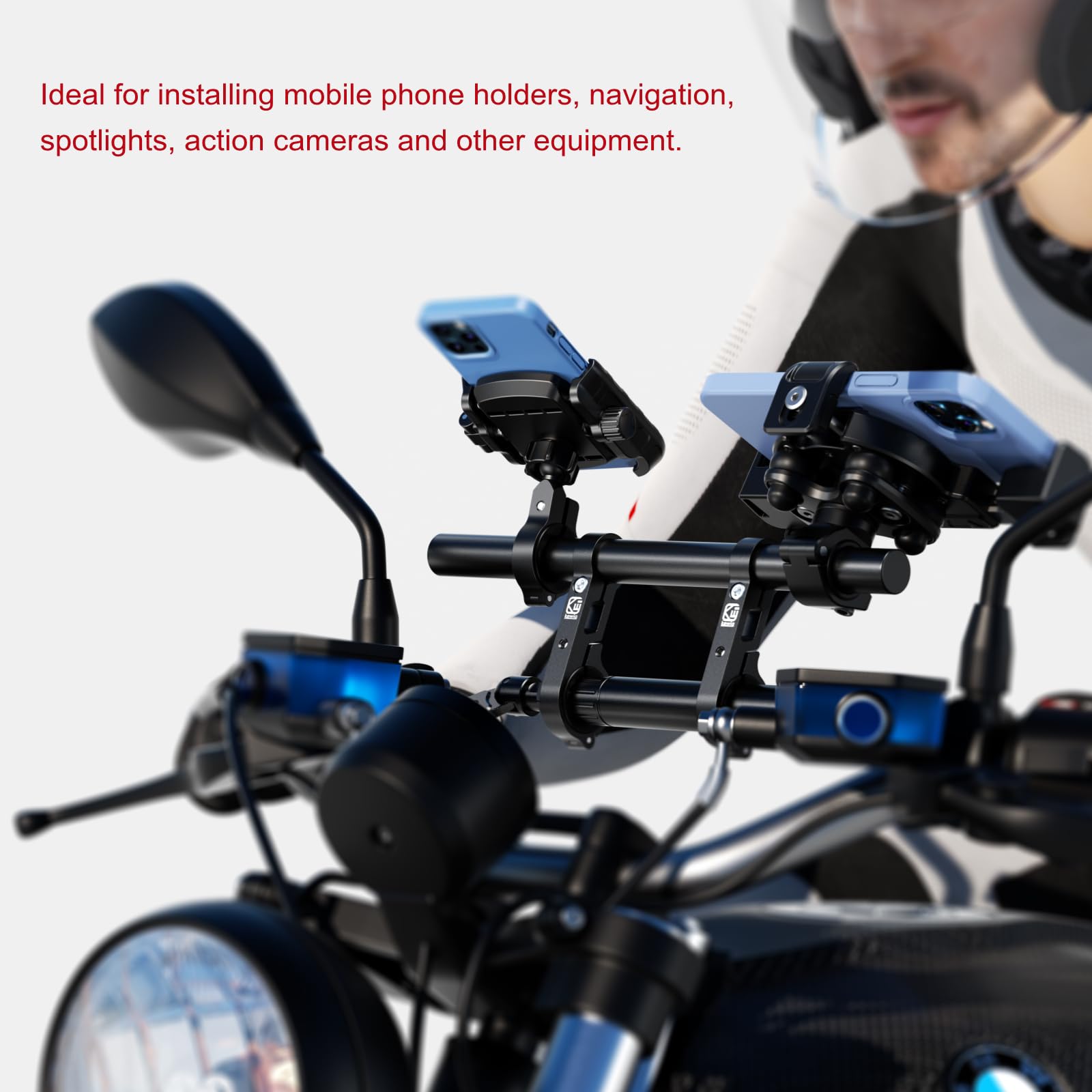 BRCOVAN crossbar holding phone and light for organized cockpit
