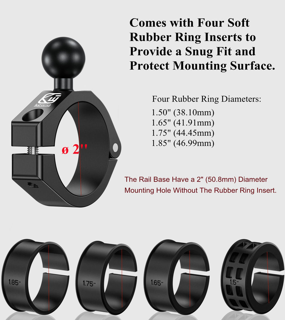 BRCOVAN four rubber ring inserts displayed to protect rails and ensure snug fit