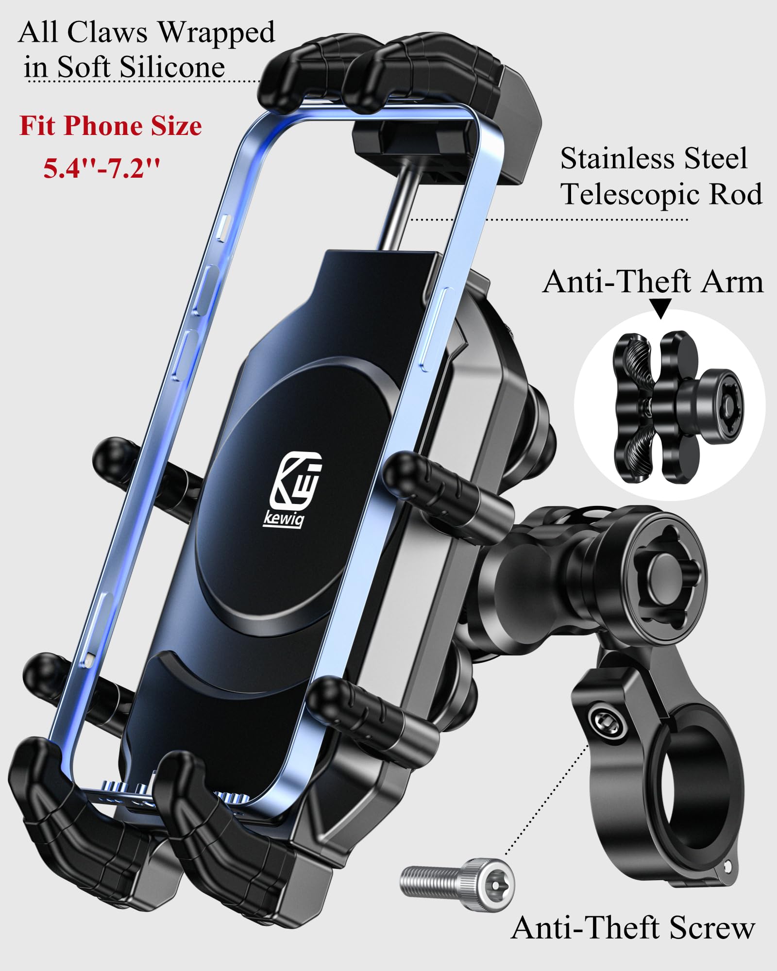 BRCOVAN side profile with phone installed demonstrating firm grip