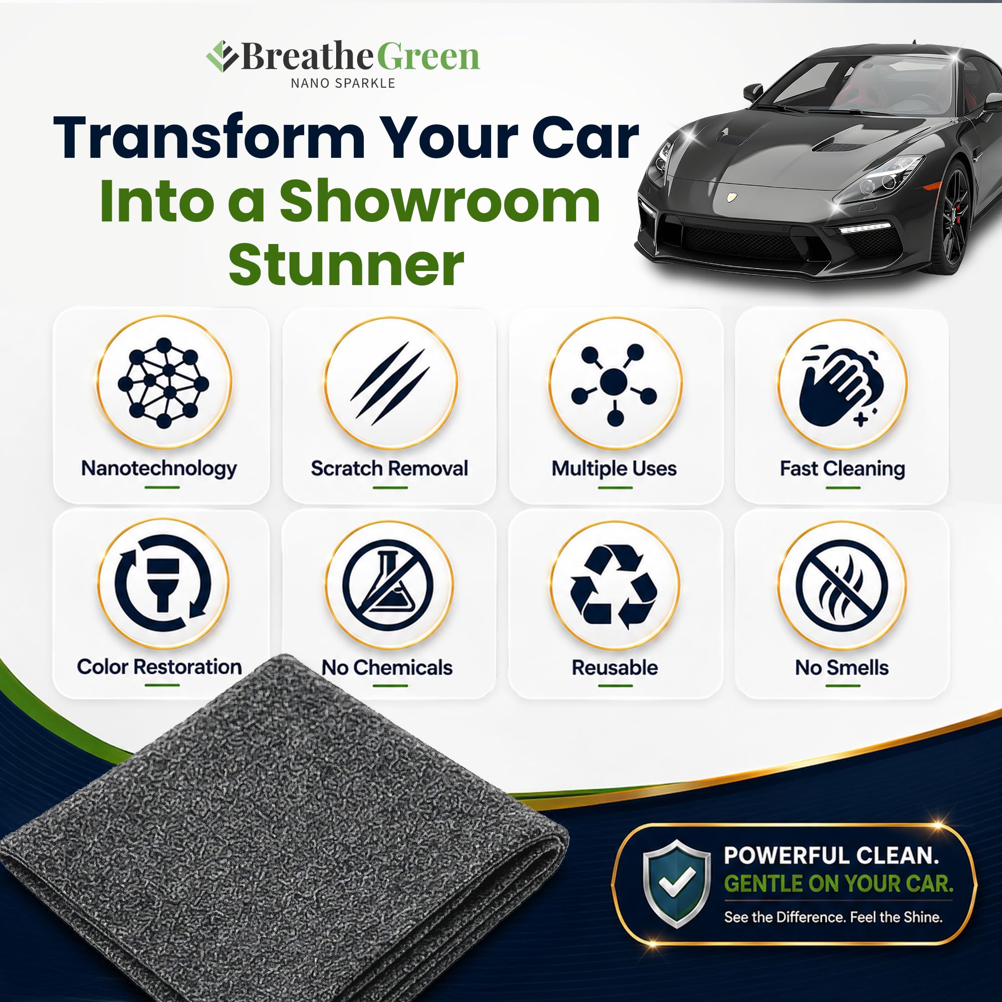 FREEZE2TRIM cloth wiping car panel to remove light scratches