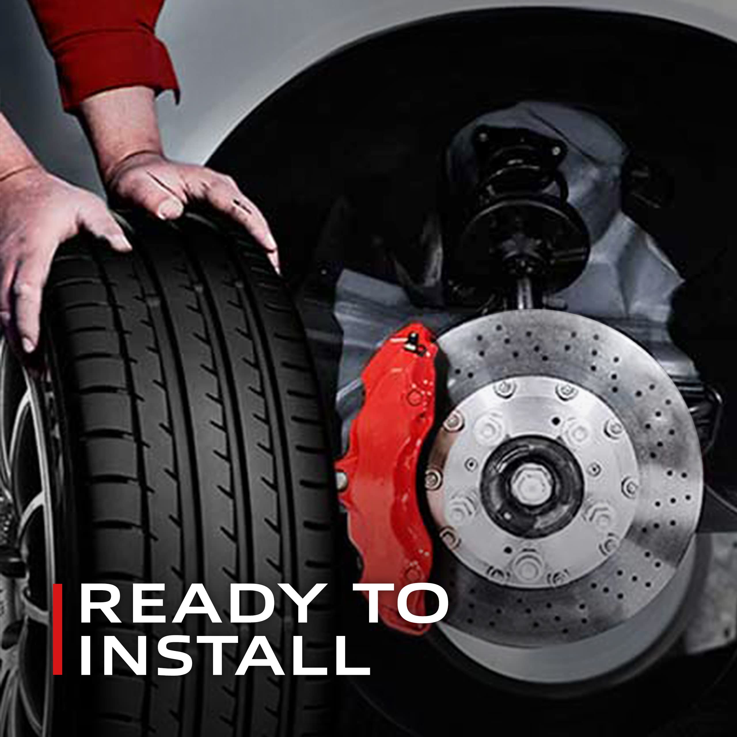 Brembo on vehicle rear wheel showing cleaner wheels and lower dust