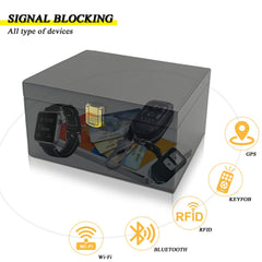 briidea Faraday box open with multiple car keys inside demonstrating storage capacity