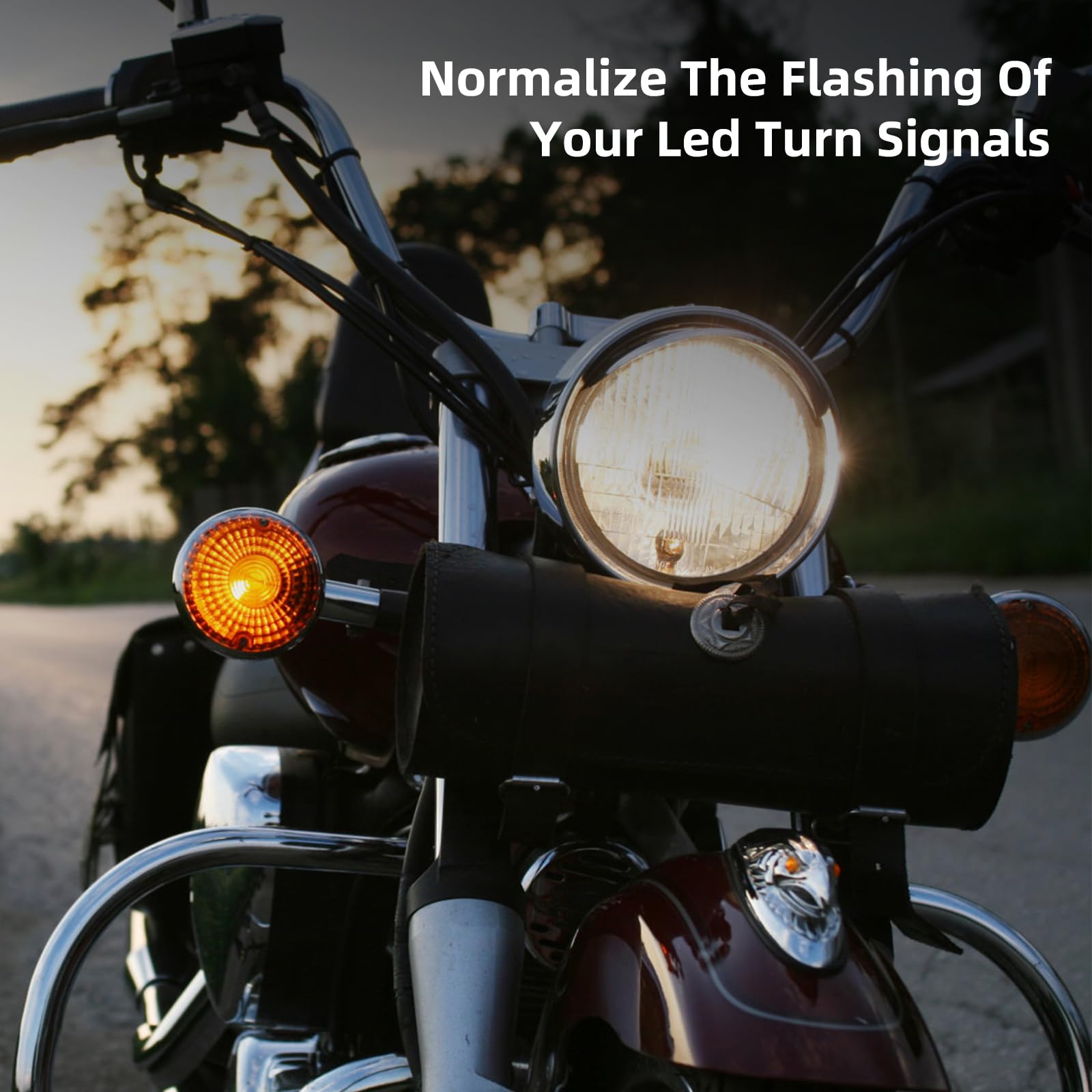 briidea MK-052 in-use at night showing steady LED turn-signal performance