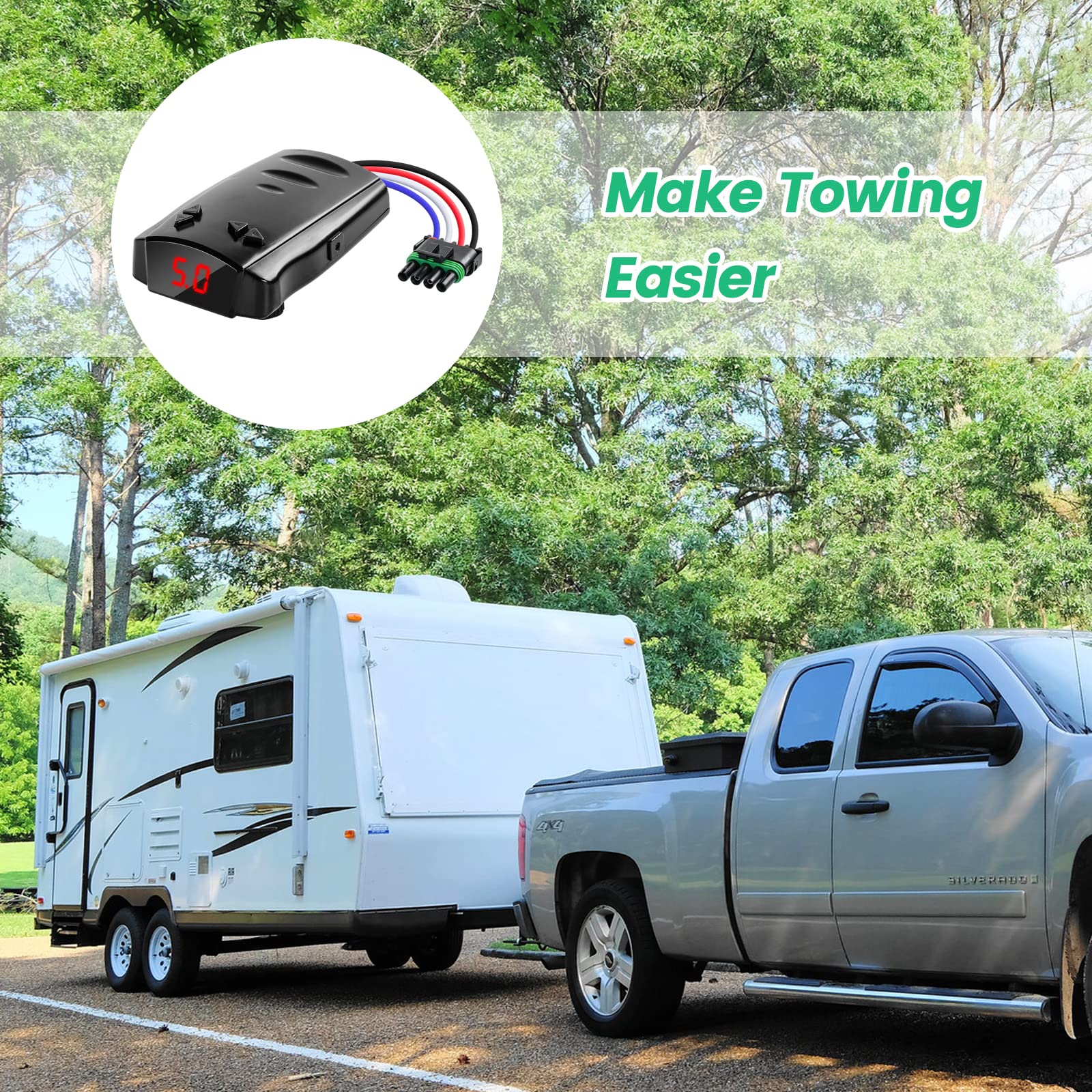 briidea controller used while towing a boat trailer demonstrating smooth stops