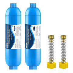 Bringpure front view inline filter showing fittings and compact design for easy install