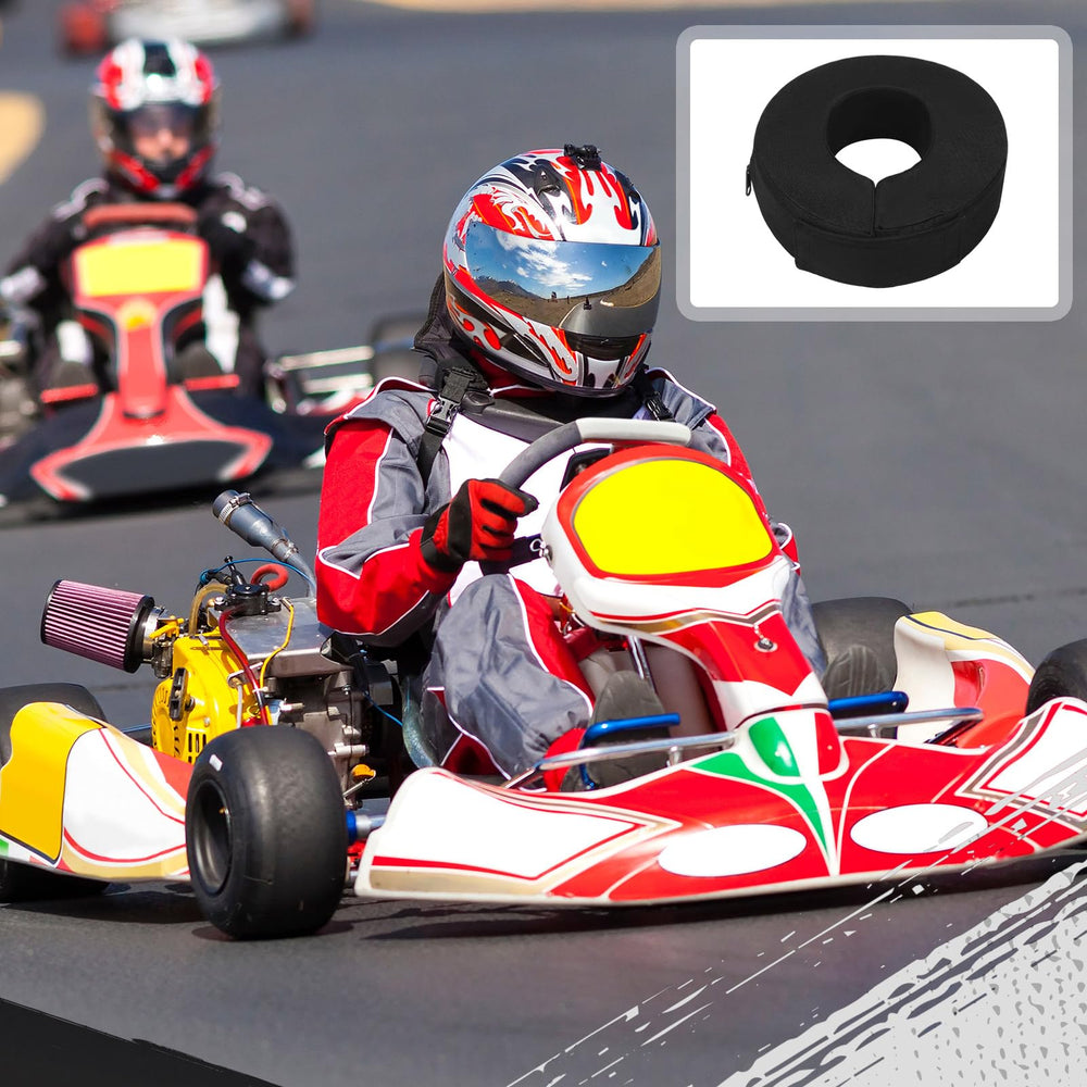 briwooody collar in use on kart driver improving focus and posture
