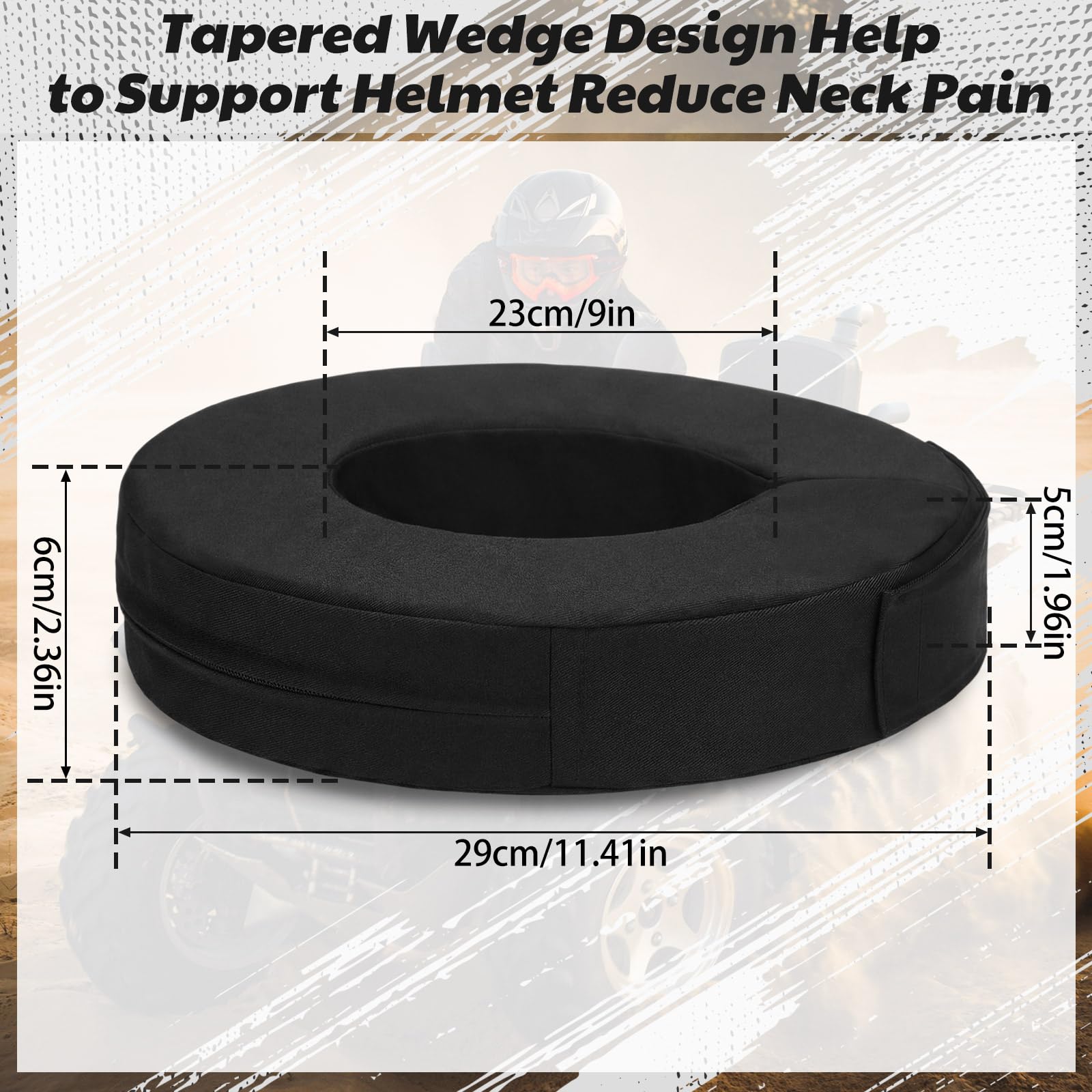 briwooody top view highlighting 360° tapered padding for steady support