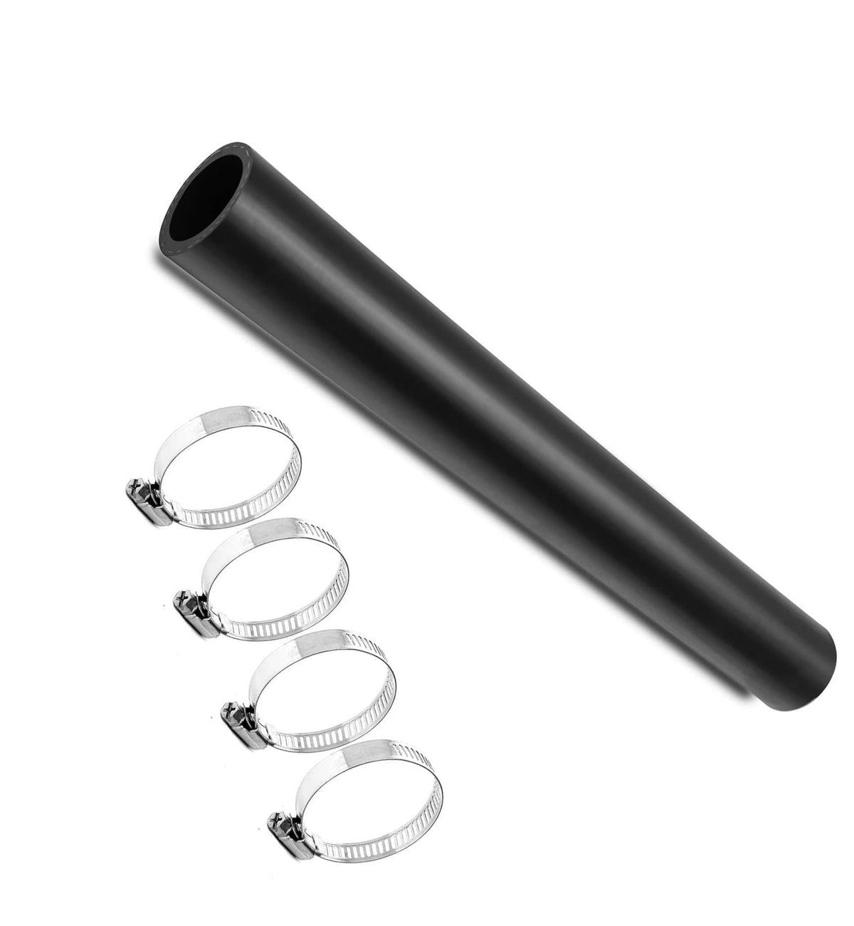 BrJJrYRu front view of 2 inch fuel filler hose showing length and clamps for easy replacement