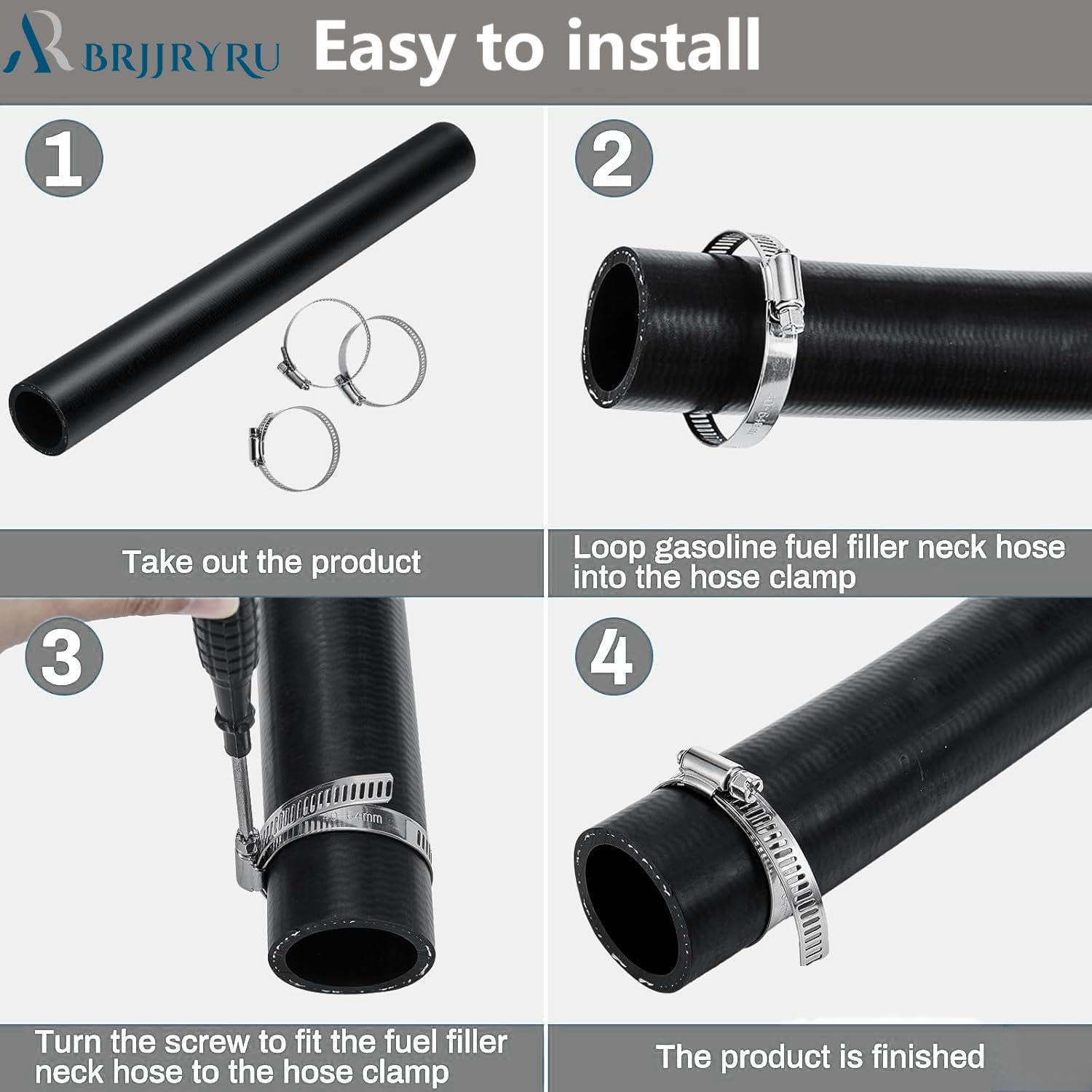 BrJJrYRu hose beside ruler showing 15-7/8 inch length for accurate sizing