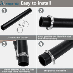 BrJJrYRu hose beside ruler showing 15-7/8 inch length for accurate sizing