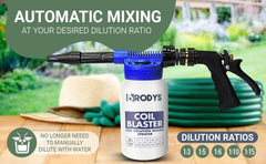 BRODYS 2 quart bottle attached to sprayer for longer cleaning sessions