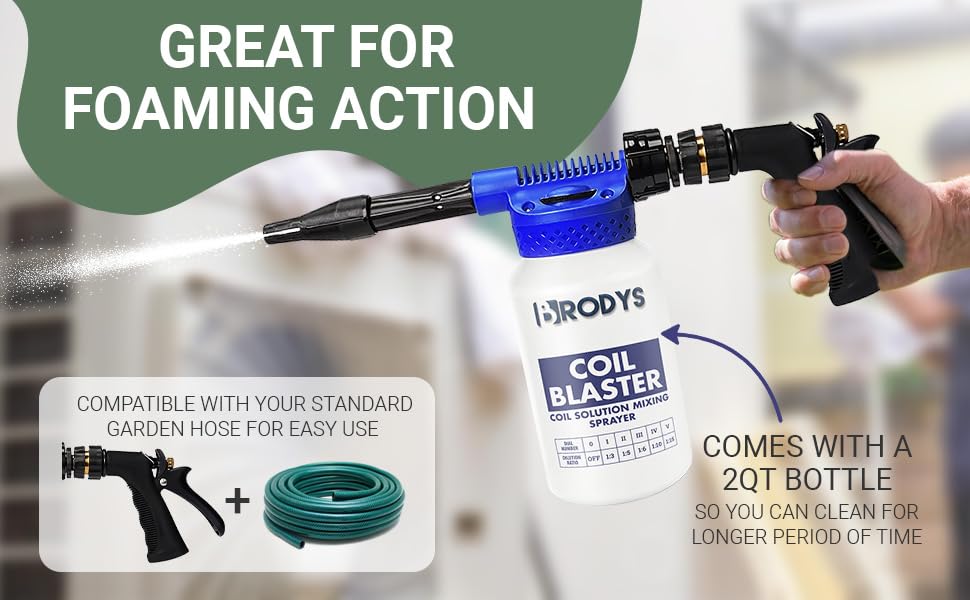 BRODYS foaming wand detail producing dense foam to improve coil contact