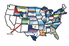brothers manufacturing stickers applied to RV exterior, displays travel history benefit