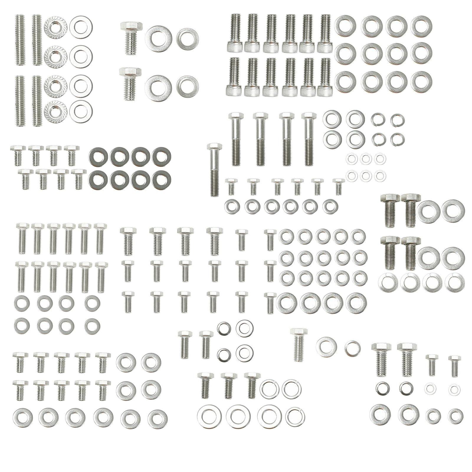 BRSUNAVOM front packaging showing complete stainless bolt kit and organized labels