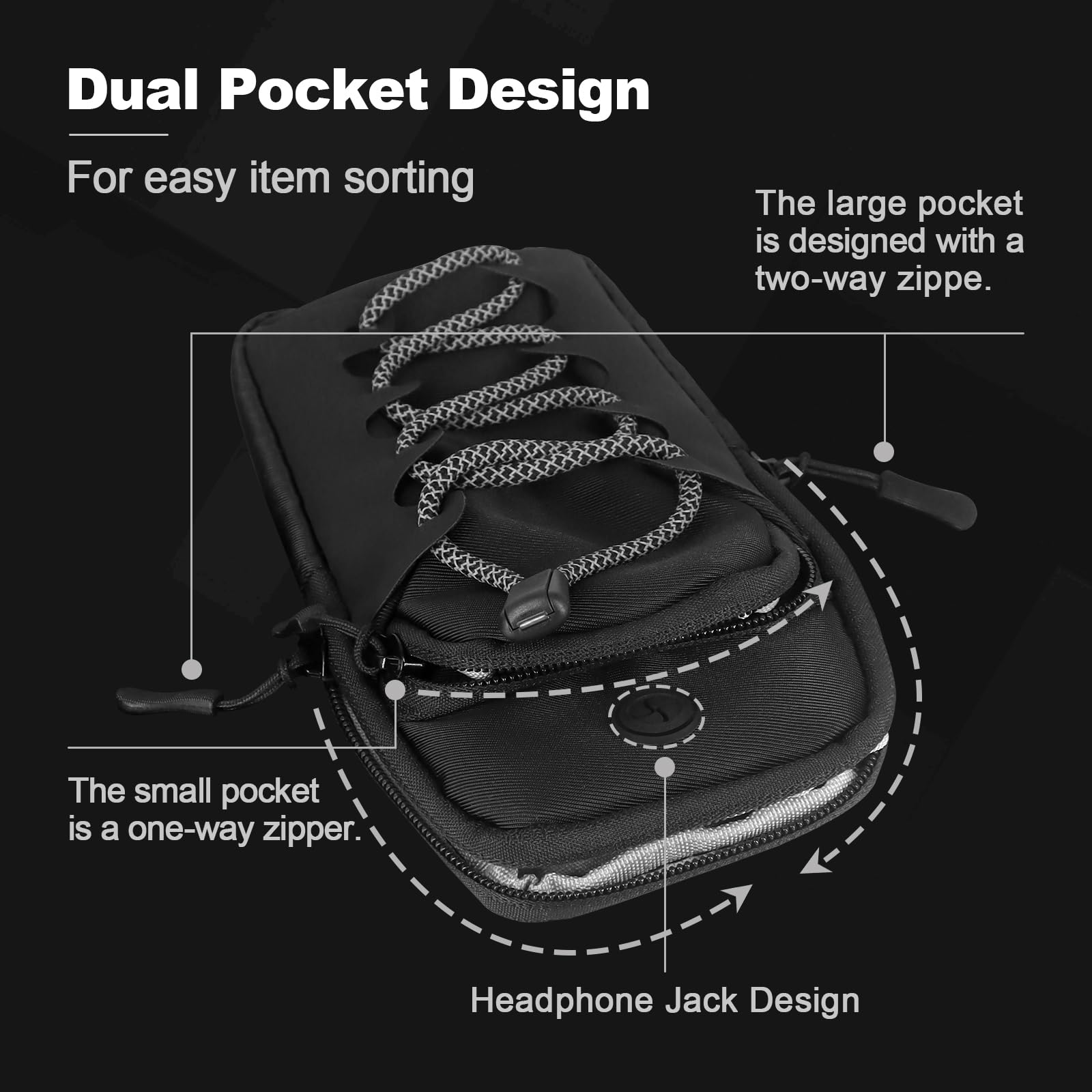 BSSOK elastic arm strap displayed with adjustable fastening range