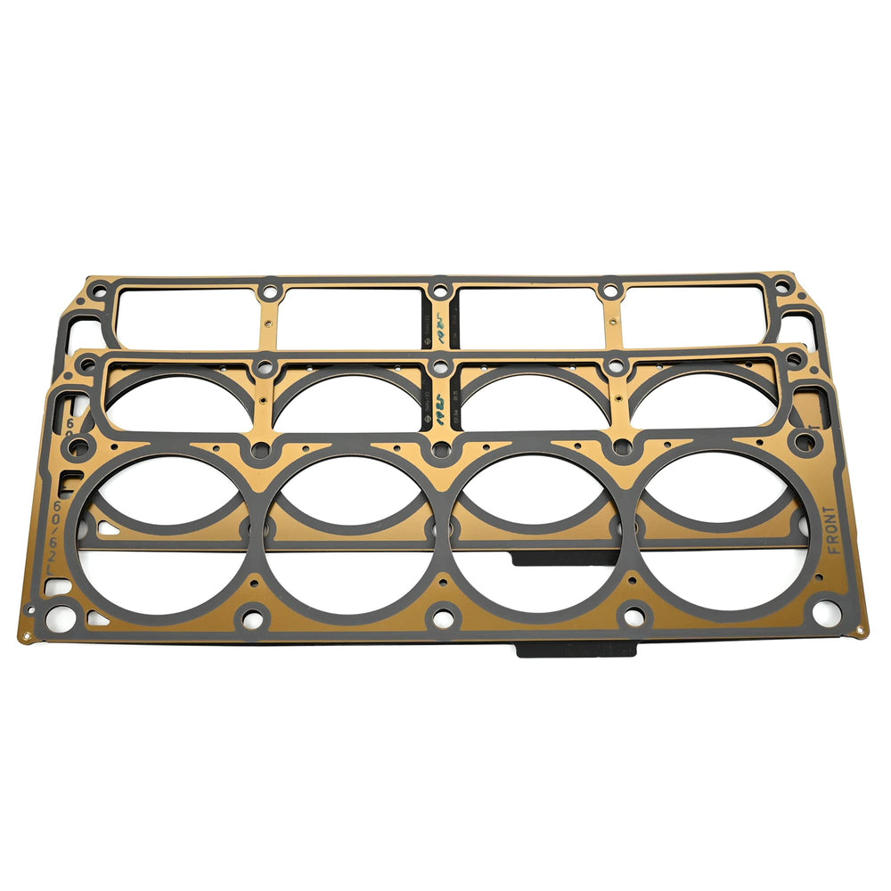 Michigan Motorsports BTR gasket installed on LS head showing proper alignment