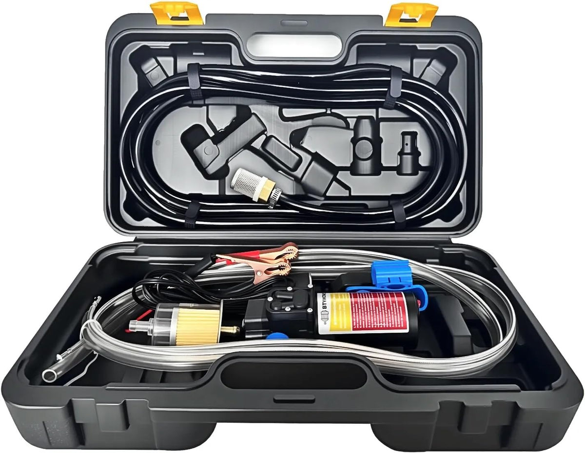 BtyHomShelf kit front view showing pump and accessories, ready for fast refueling