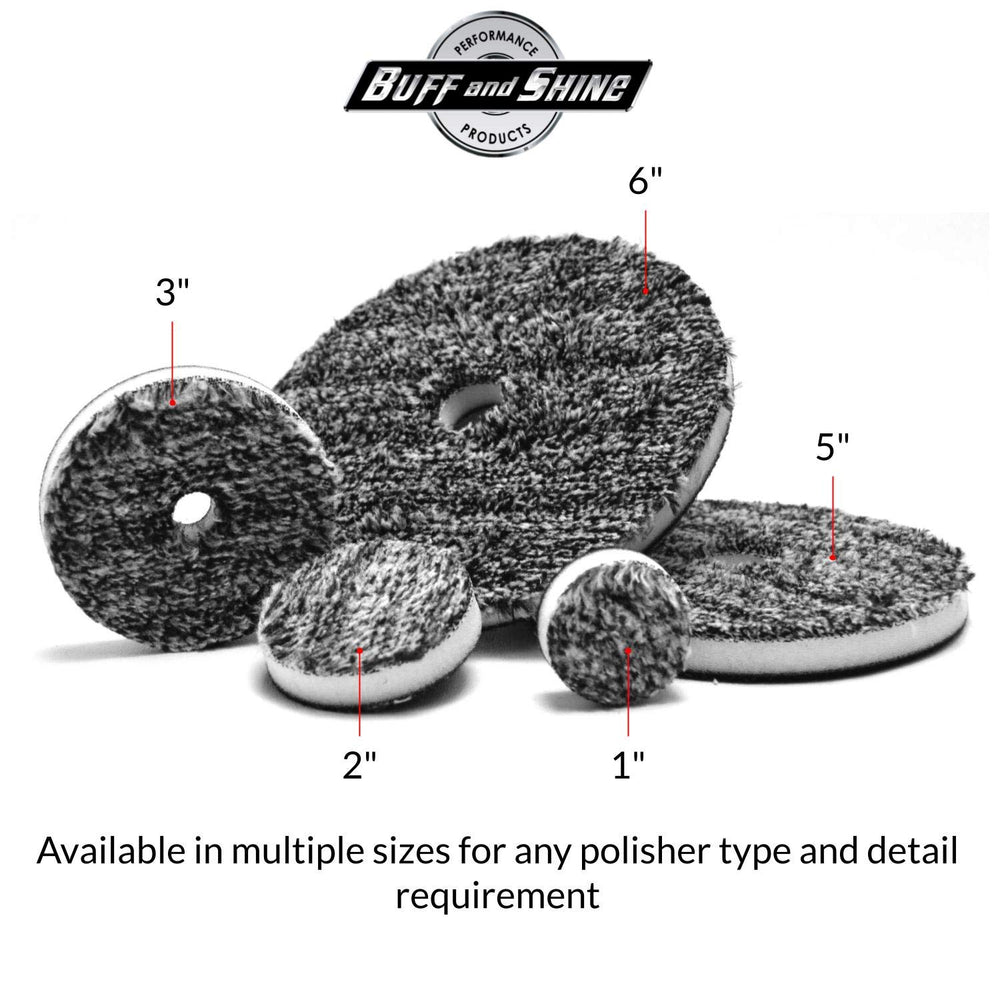 Buff and Shine pad beside a coin to show 3-inch scale for detail area suitability
