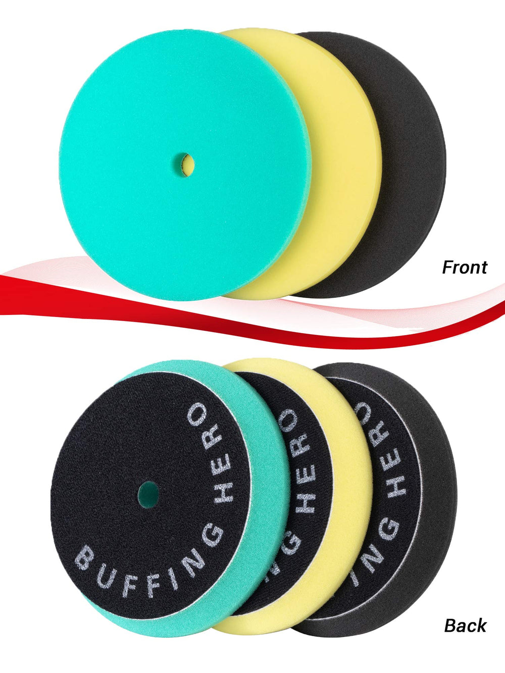 BUFFING HERO black finishing pad applying wax for a glossy protective finish