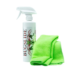 BugSlide front label on 16 oz bottle showing product name and purpose