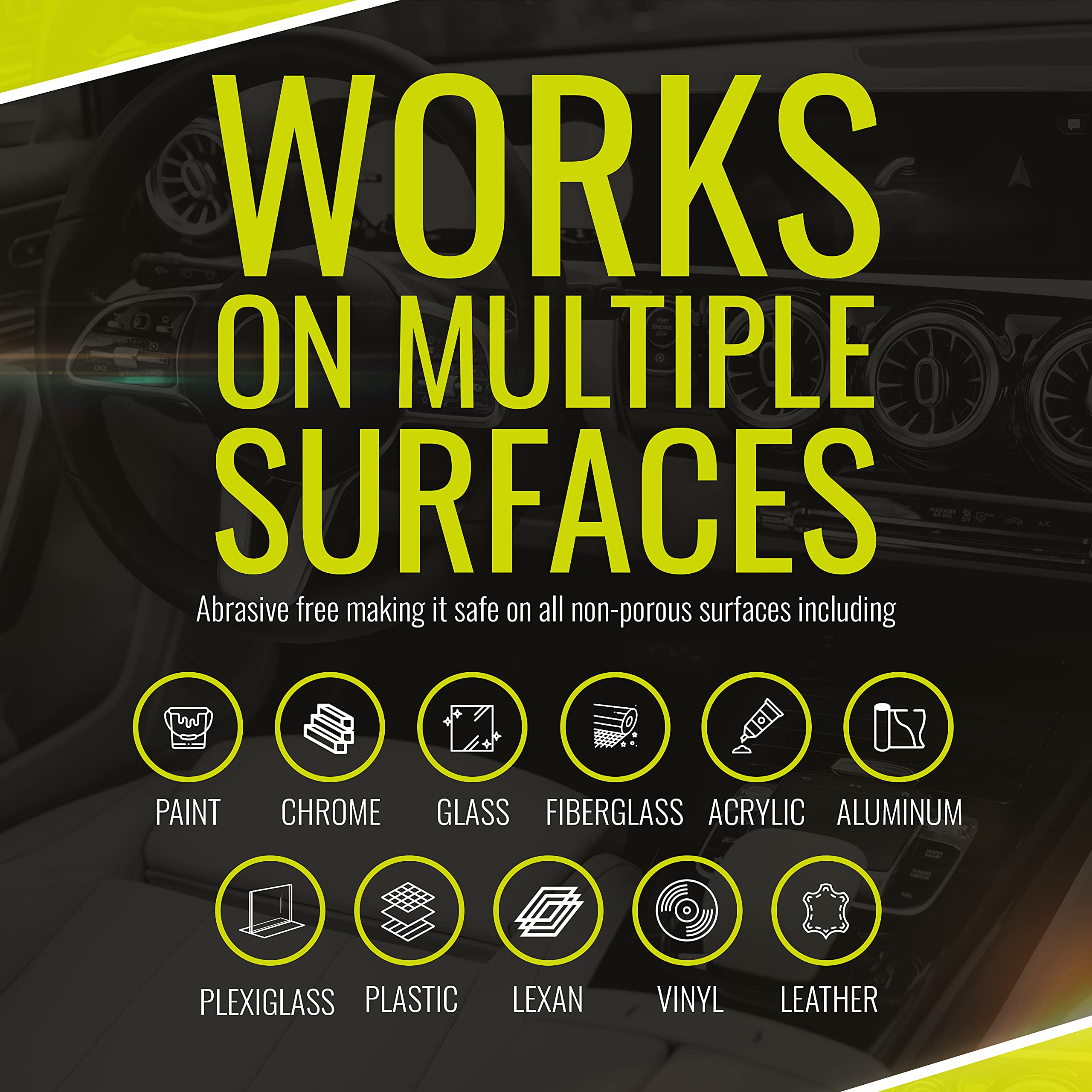 BugSlide used on windshield glass for streak-free clarity and sun visibility