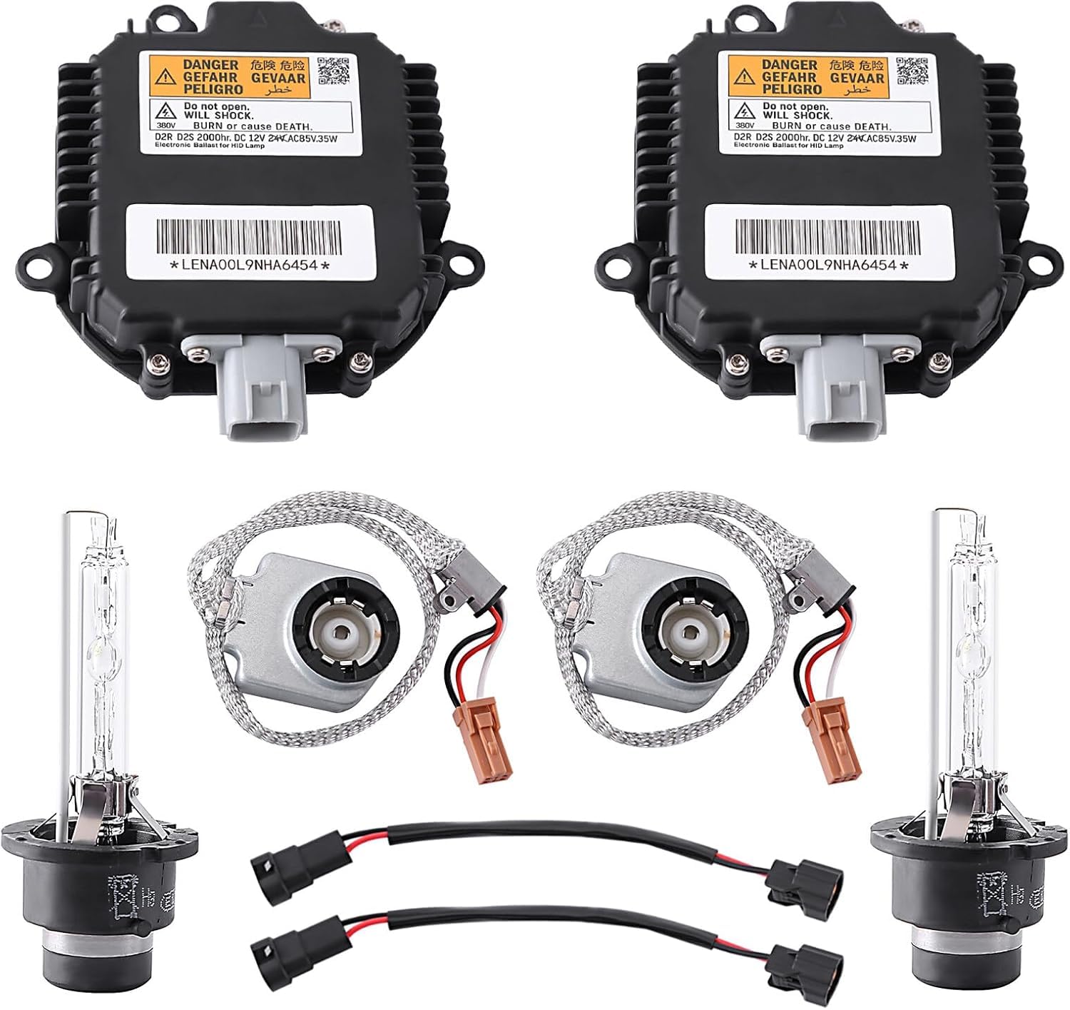 BULIAZY front view of dual ballast kit showing complete contents and quick install benefit