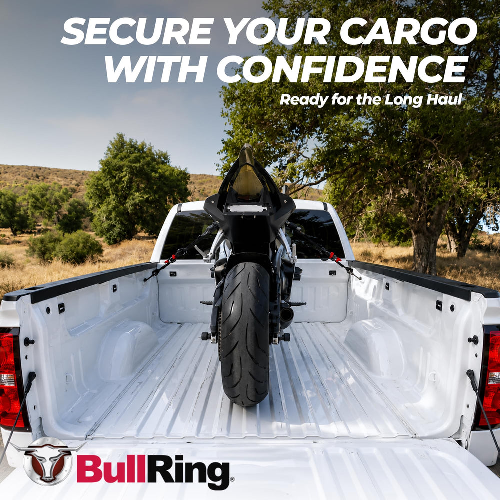 Bull Ring mounted on front bed wall showing balanced cargo control benefit
