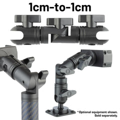 Bulletpoint close-up of articulating joint highlighting precise positioning benefit