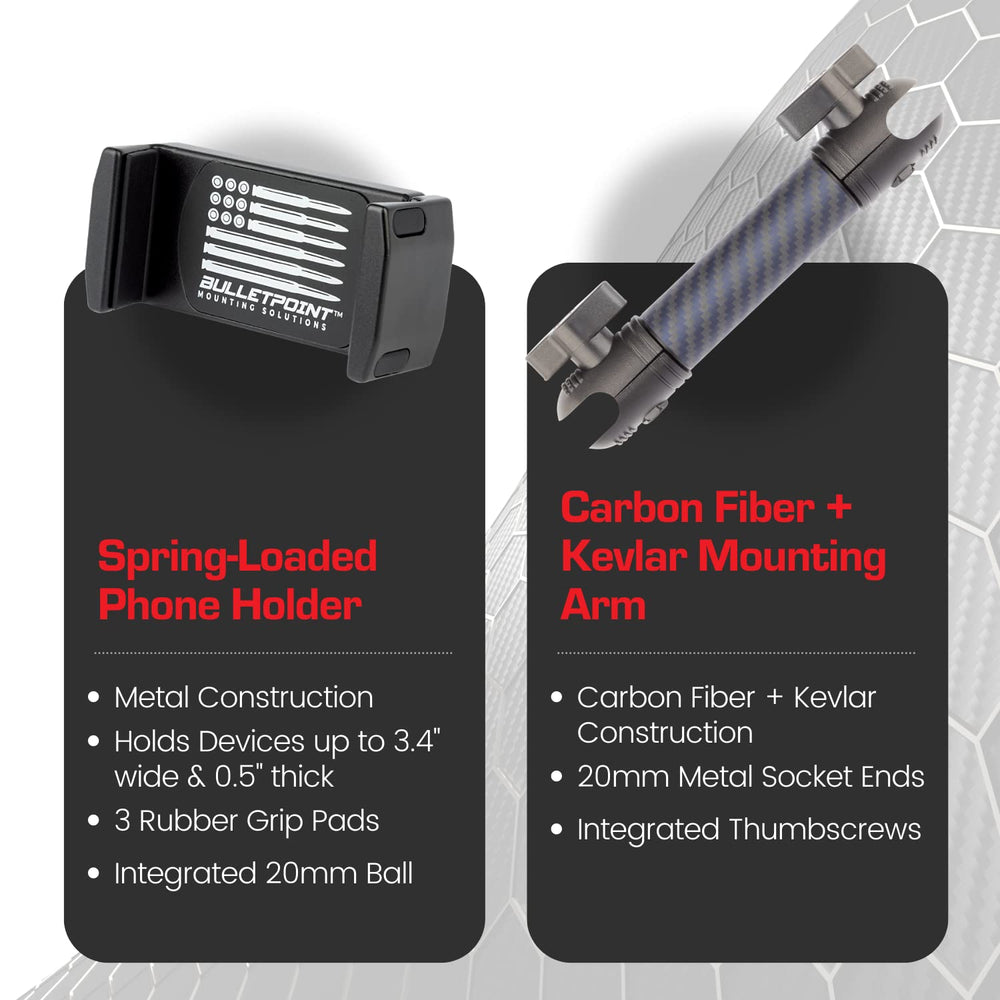 Bulletpoint RubiGrid side profile in Jeep dash illustrating OEM-like fit and low-profile design