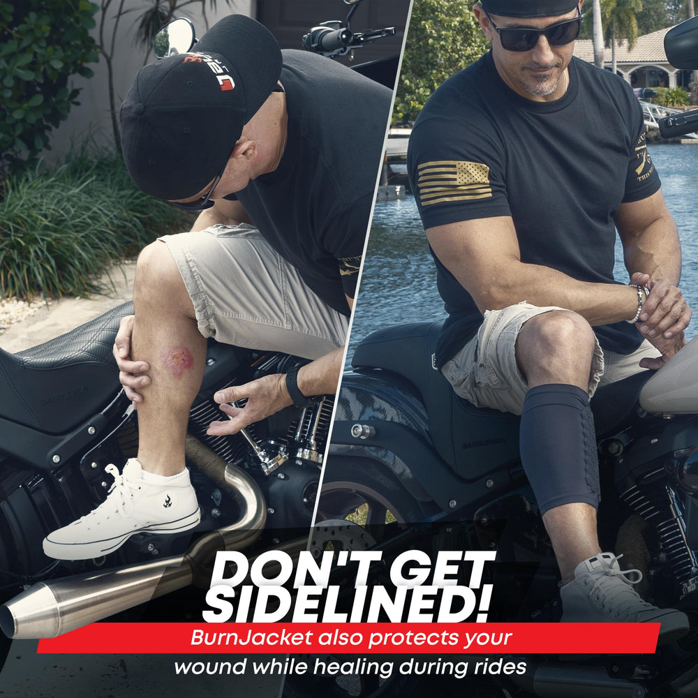 Burn Jacket folded in saddlebag highlighting compact storage benefit