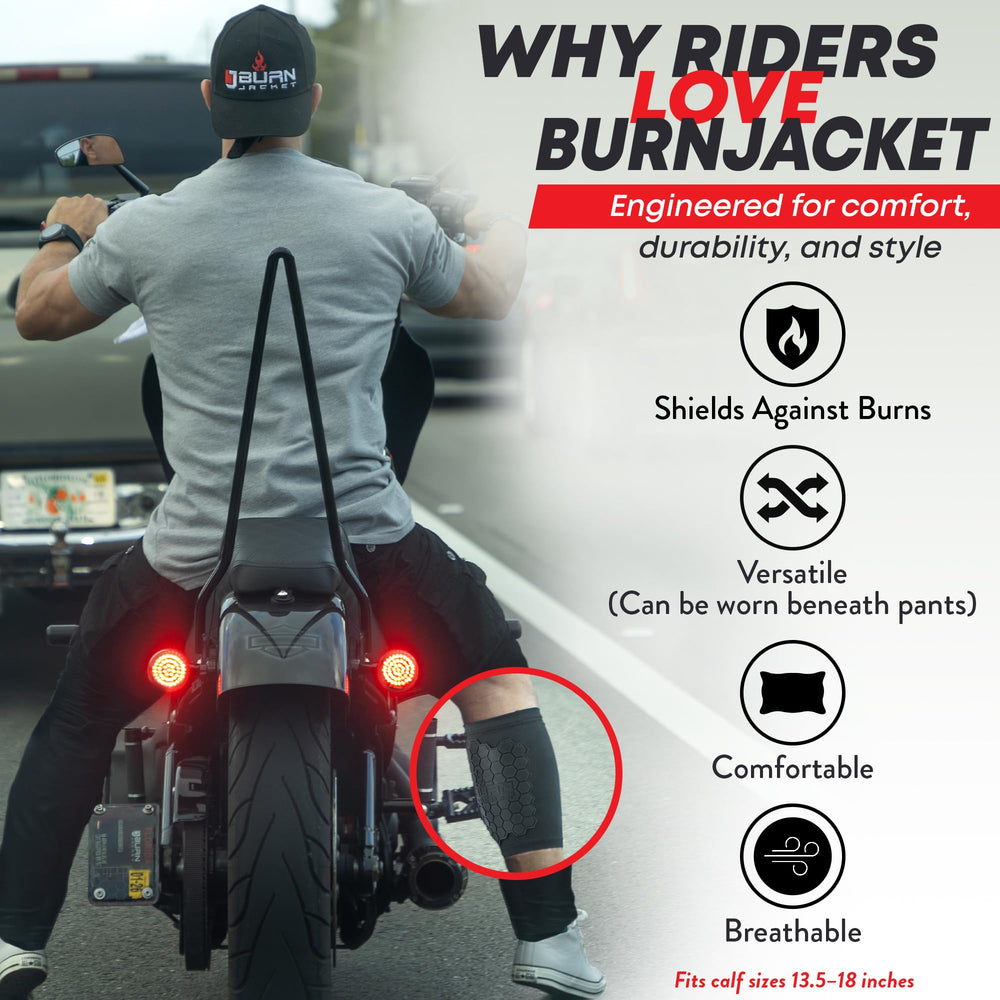 Burn Jacket beside ruler showing 7.5 inch height and sizing benefit