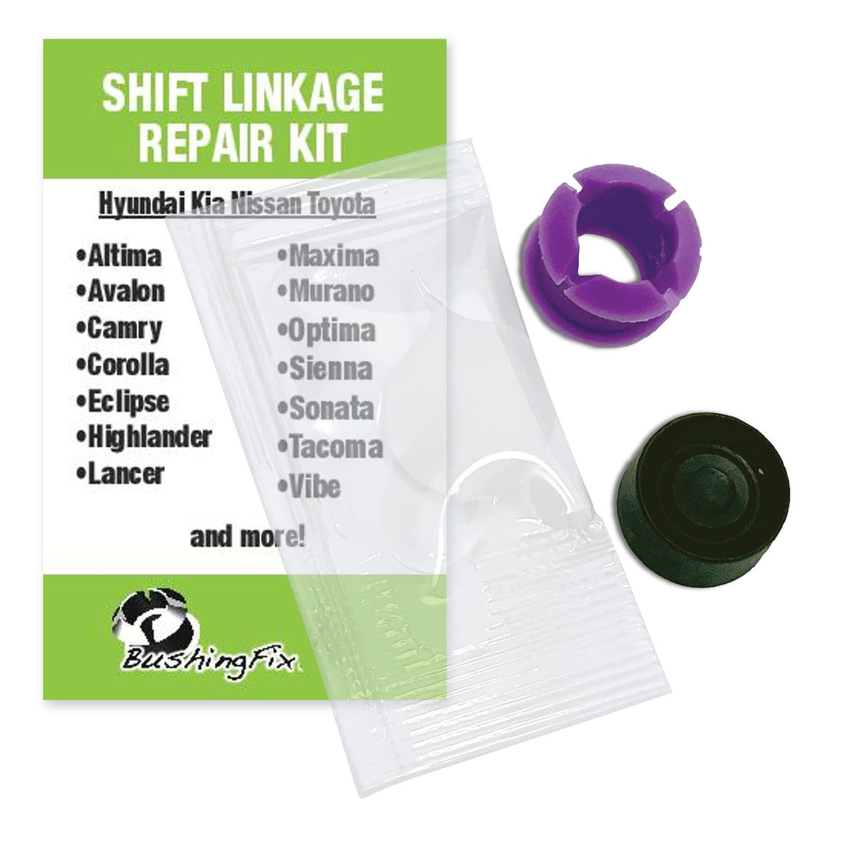 BushingFix BP1Kit front packaging showing contents and quick benefit