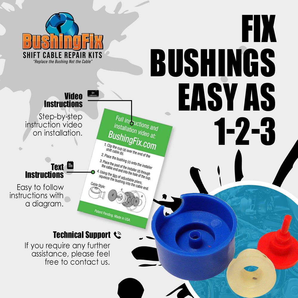 BushingFix labeled components laid out for quick kit identification