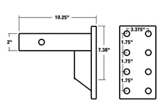 Buyers Products PM107 close-up of four pairs of mounting holes for versatile attachment