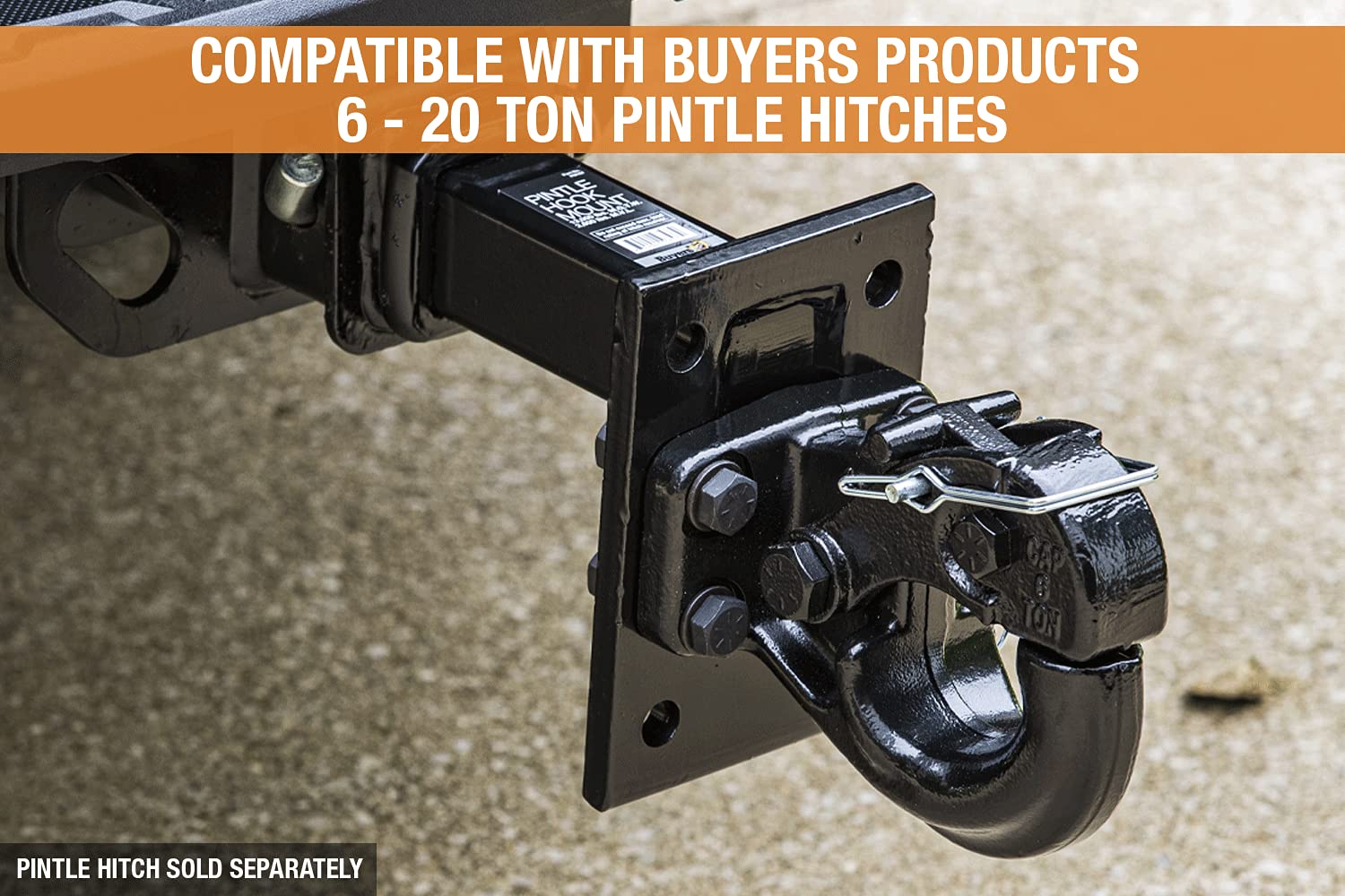 Buyers Products PM107 side profile illustrating three-position drop for height adjustment