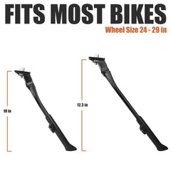BV kickstand mounted on adult bike demonstrating stable parking on pavement