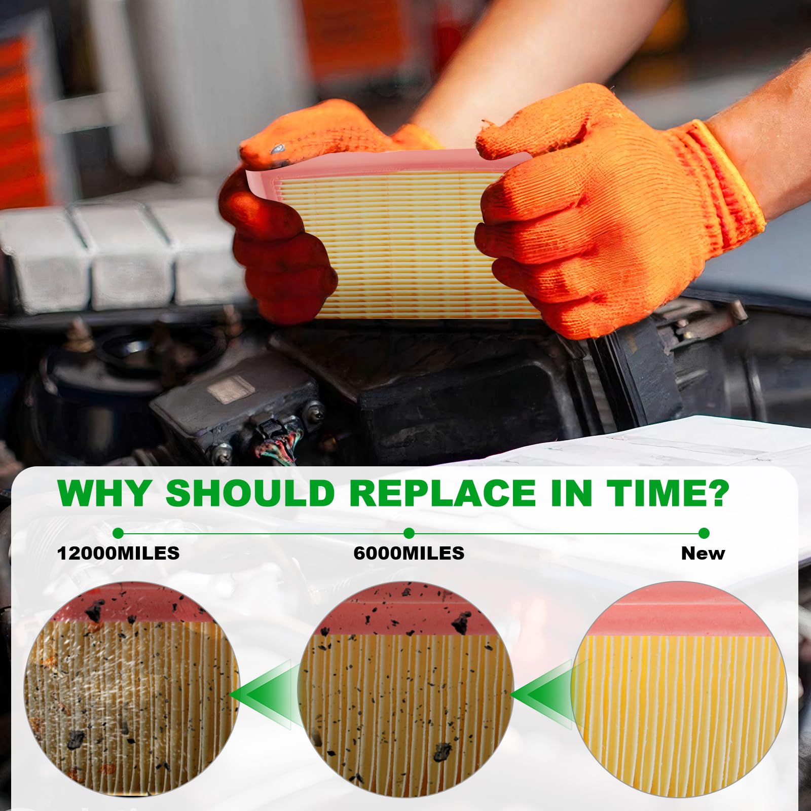 BX-Good engine filter media detail highlighting sturdy pleats for improved engine protection