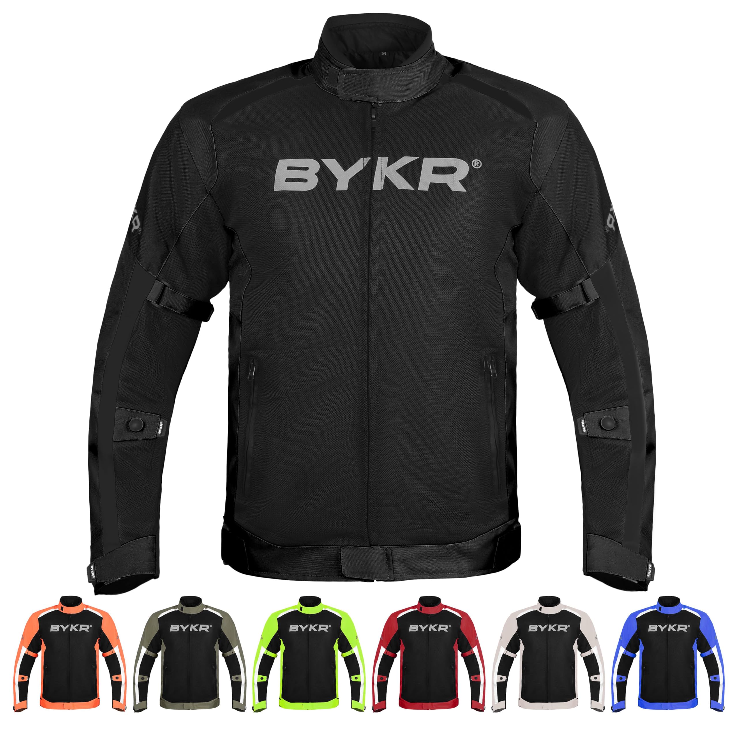 BYKR front view of black mesh jacket showing breathable fit and ventilation