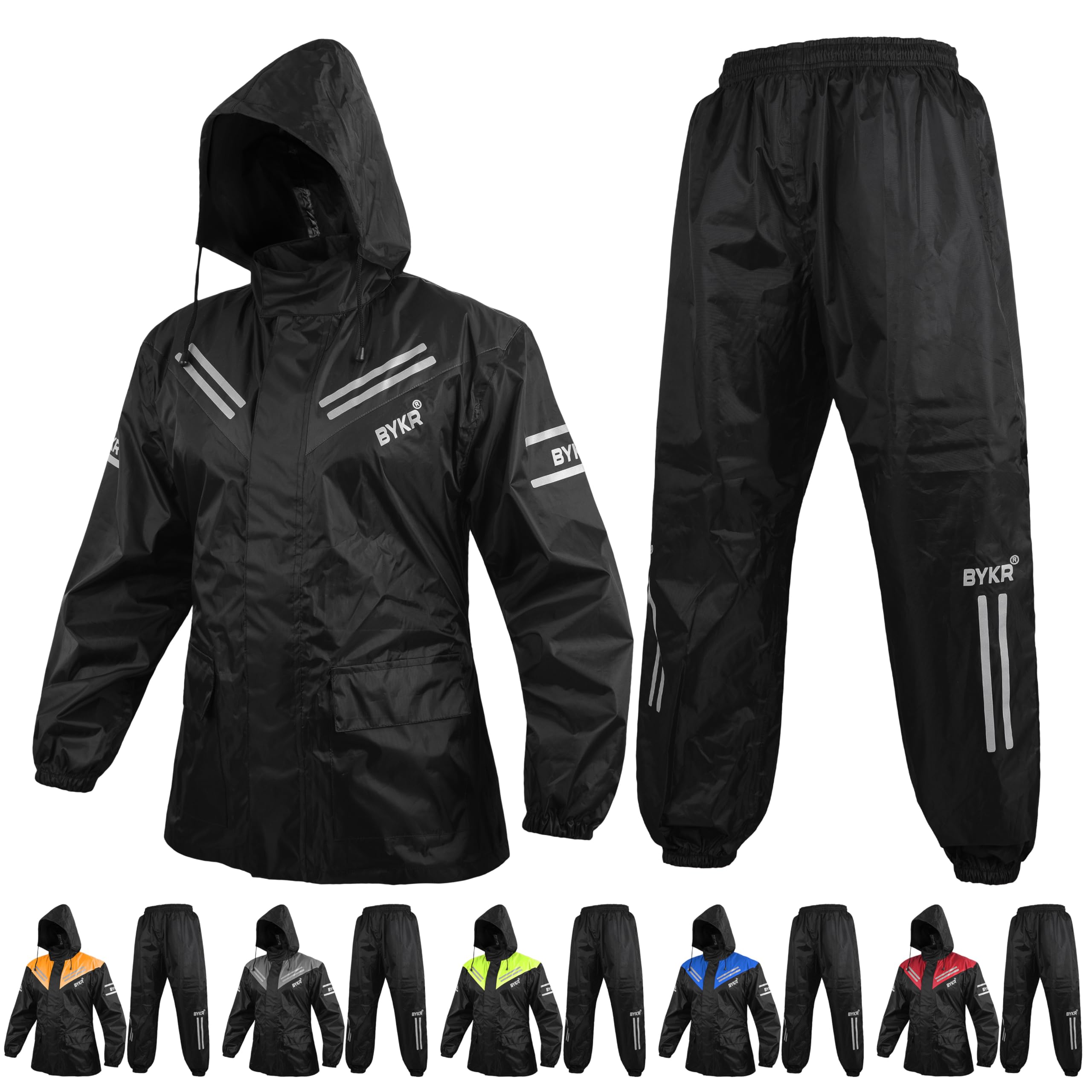 BYKR front view of jacket and pants showing full coverage and fit