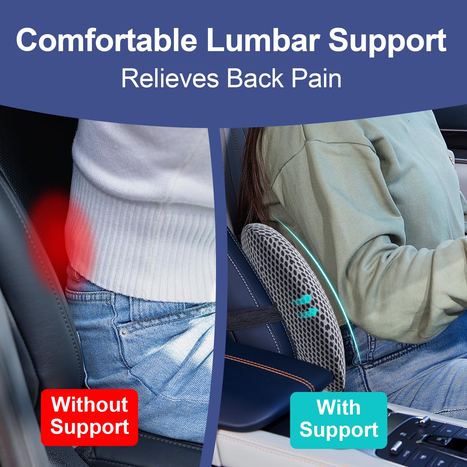 BYMECOST installed in car seat demonstrating improved driving posture