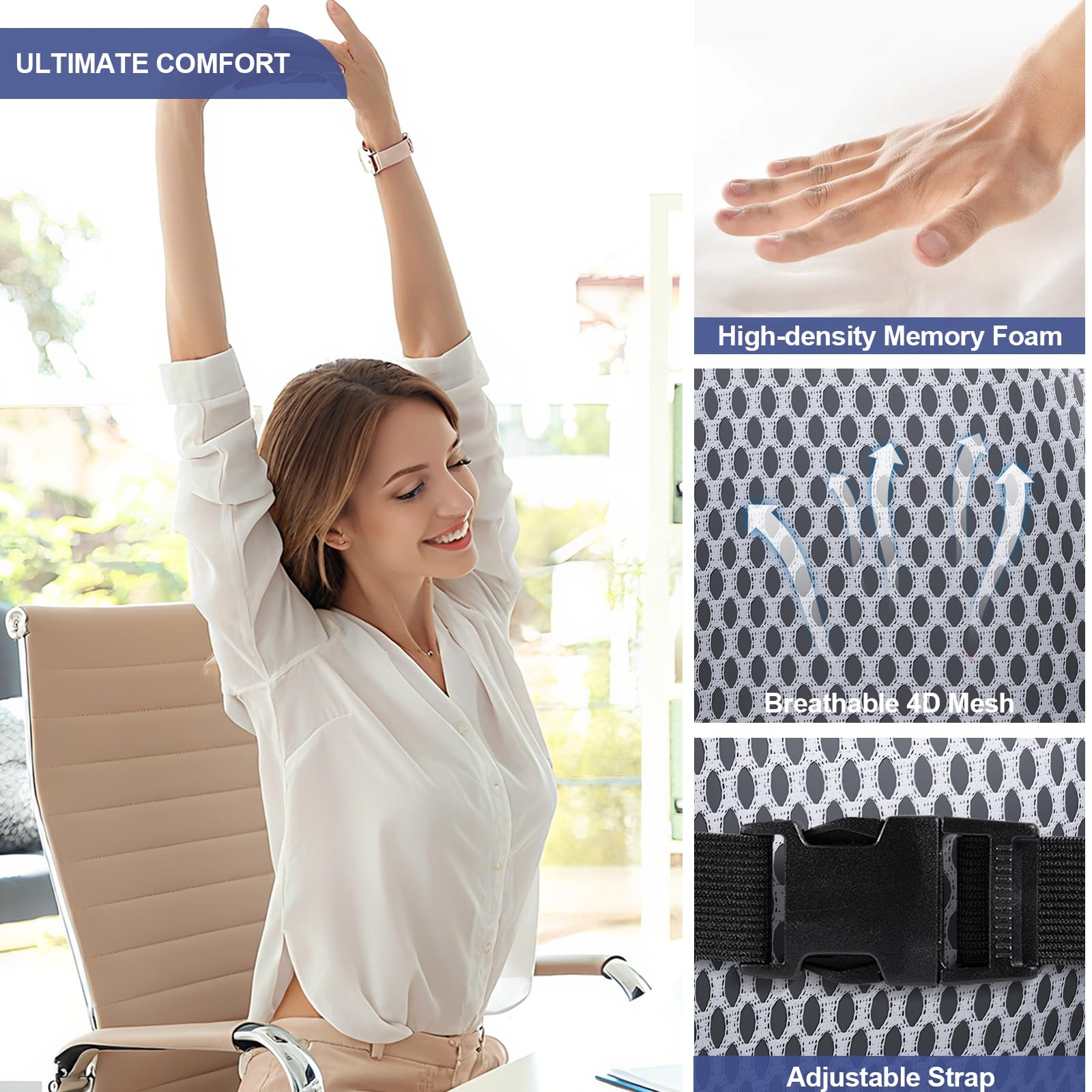 BYMECOST on office chair showing workday comfort and posture support