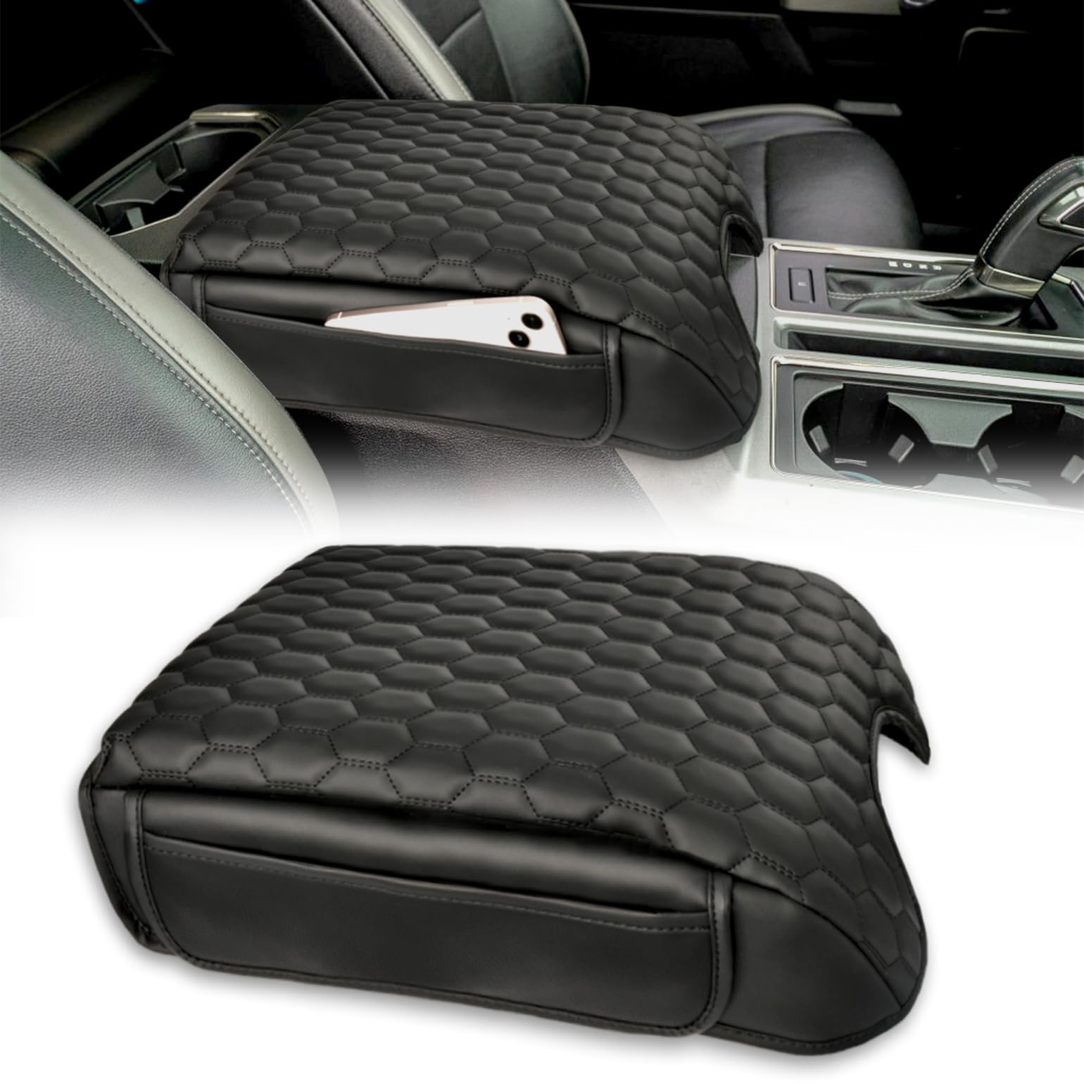 BystralX front view of console cover showing fit and comfort