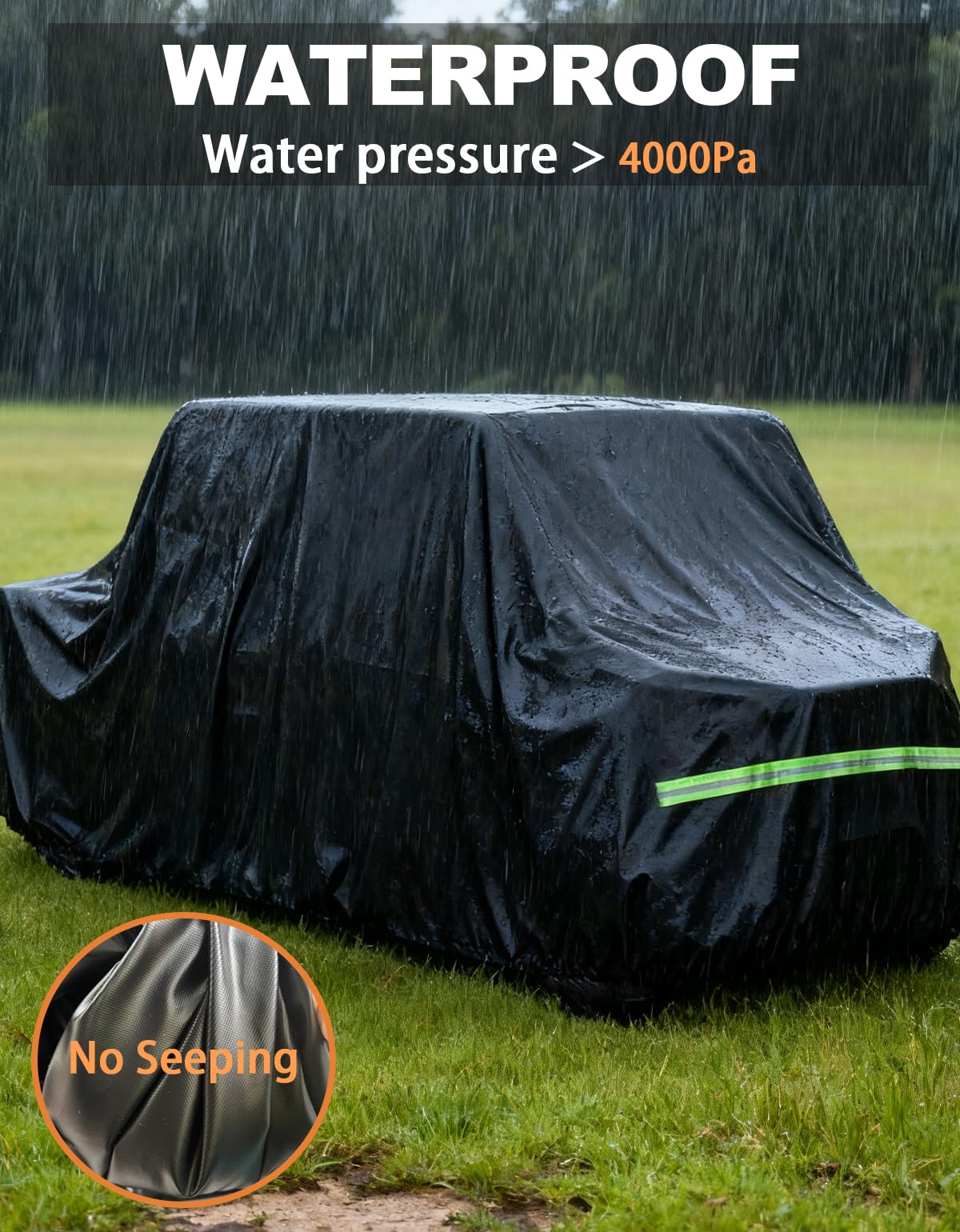 BystralX side profile of cover on gravel demonstrating full machine coverage