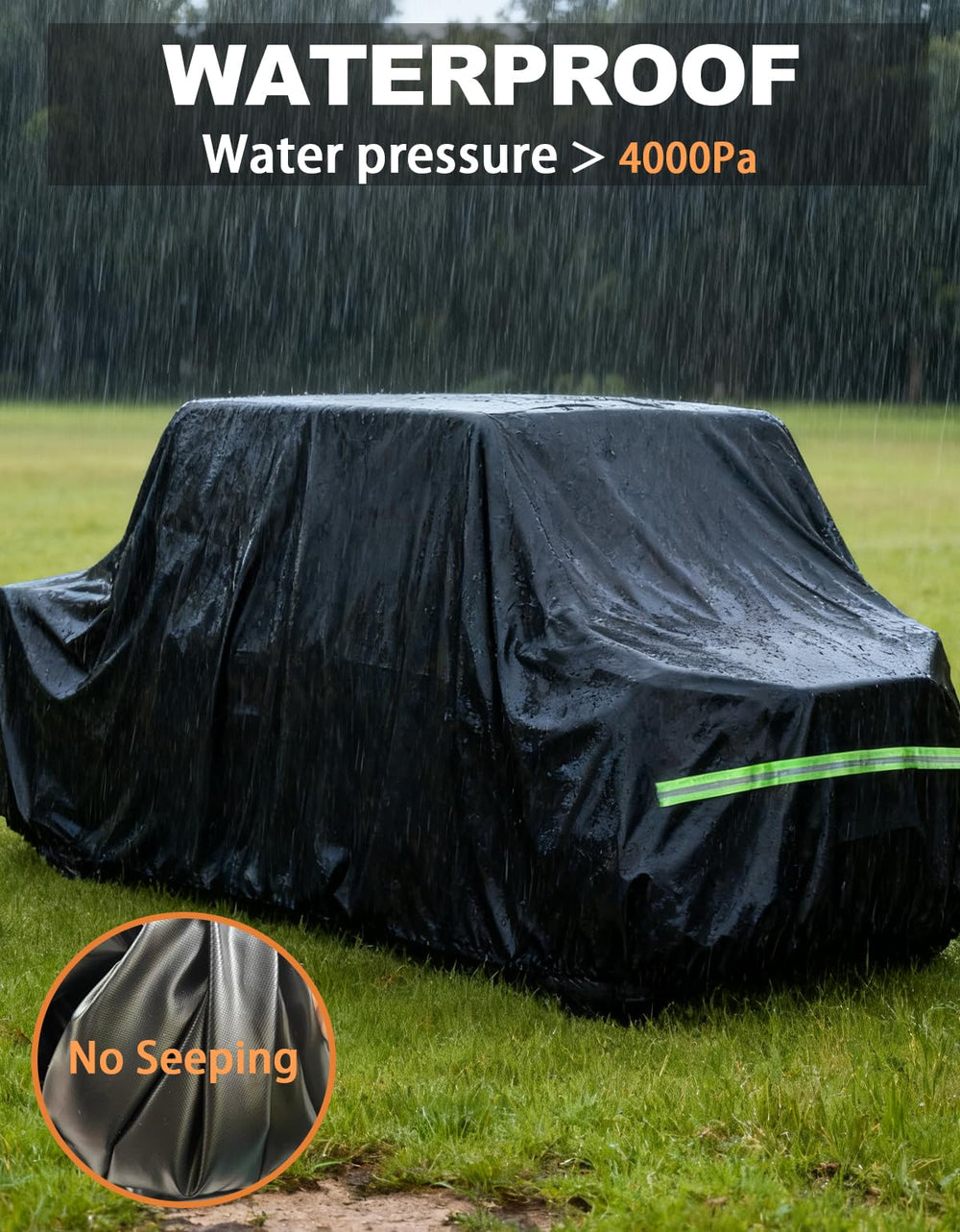 BystralX side profile of cover on gravel demonstrating full machine coverage