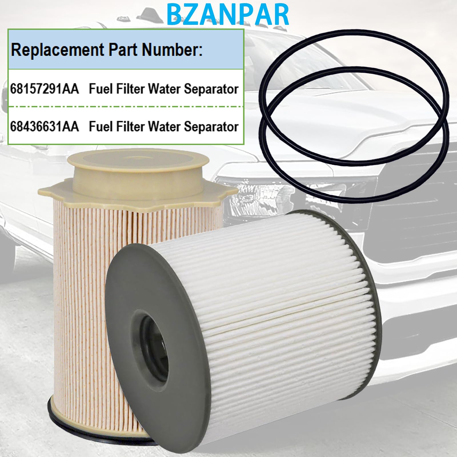 BZANPAR installed under hood on Ram 6.7 Cummins demonstrating direct-fit replacement
