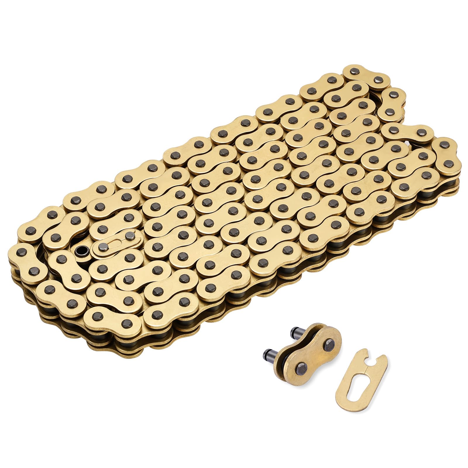 C-Tzu gold 520 chain front packaging showing fit and master link benefit