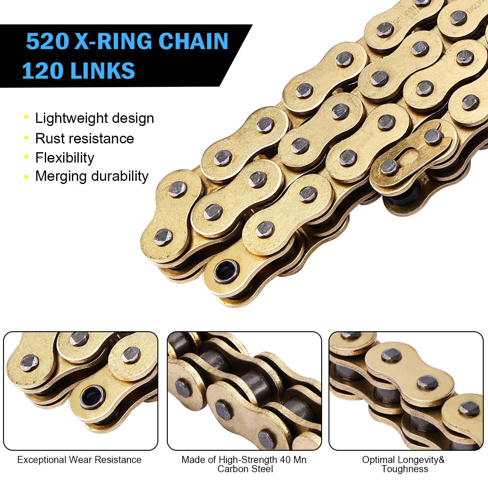 C-Tzu chain laid out to show 120 links and easy trimming benefit