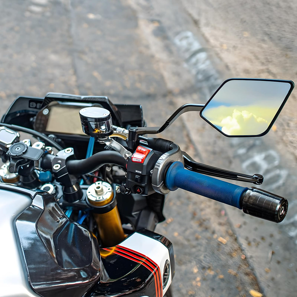 Caboriallan lifestyle ride shot on motorcycle showing clearer rear vision while riding